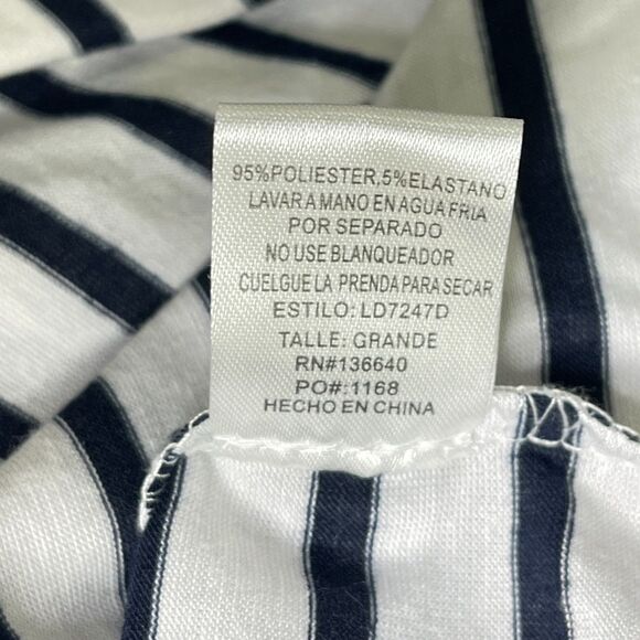 L'atiste Striped Crossover Cut Out Front Slit Maxi Dress Women's Size Large - Picture 6 of 8